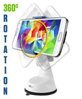 Universal Car Phone Mount Holder With Industrial Strength Sticky Gel Pad And Quick One Hand Release Cradle For Dashboard Windshield showing 360 degree rotation.