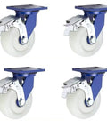 Heavy Duty Industrial Caster Wheels Set Of 4 For 4in 5in 6in 8in Carts And Furniture Dual Locking Nylon Plate Smooth Quiet Rolling Floor Safe Trolley Wheels 7937 Lb Load Capacity