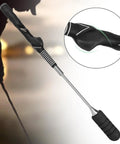 Golf Swing Trainer And Analyzer, Adjustable Swing Aid For Coordination, Tempo, And Power, close-up of grip and shaft design.