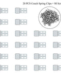 Heavy Duty Couch Spring Clips Furniture Upholstery Repair Kit Includes Eighty Sturdy Screws S Shaped Zig Zag Ek Fasteners.