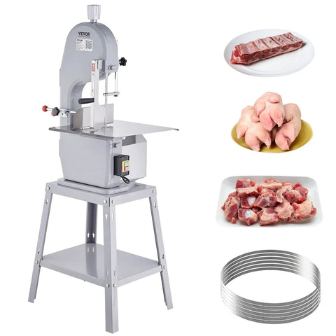 Pro Grade Heavy Duty Electric Meat Bandsaw 1500W Stainless Steel Vertical Bone Cutter with 19.3 By 15 Inch Frame