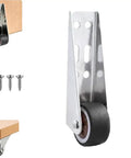 Smooth Operator Vertical Track Roller For Heavy Duty Sliding Barn Doors With Rock Solid Anti Sag Bracket And Quiet Double Bearing Rubber Bottom Wheels Upgrade Kit featuring TPR wheel and metal bracket.