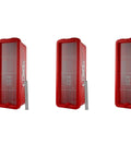 5 Pack Rock Solid Red Surface Mount Fire Extinguisher Cabinets with Breaker Bar Lock, heavy duty weather resistant enclosures.