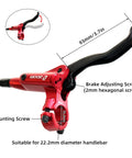 Close-up of HB875 Two-Piston Hydraulic Disc Brake Set for Mountain Bikes, front lever, 1450mm line, aluminum alloy.
