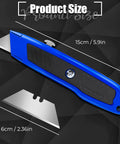 Box Cutter Set 4 Pack Retractable Utility Knives for DIY and Home Use with Ergonomic Grips, Removable Blades, 15cm blue cutter