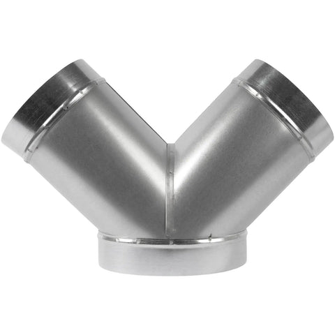 8 Inch To 6 Inch Y Shape Duct Splitter With Two 45 Degree Branches Galvanized Steel 3 Way Dust Collection Fitting For Exhaust Fans And Dryer Vents