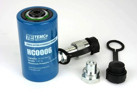 Heavy Duty Bad Boy 10 Ton Hydraulic Cylinder With Two Inch Stroke And Single Acting Spring Return Power For Shop Floor Grind And Foundation Support Crafted From Durable Black Oxide High Carbon Steel Ram