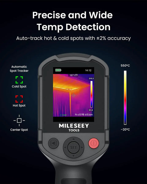 Front view of TR10 Thermal Imaging Camera Pro Grade Handheld Infrared Imager With 192 By 192 Resolution, 25 Hz Refresh Rate