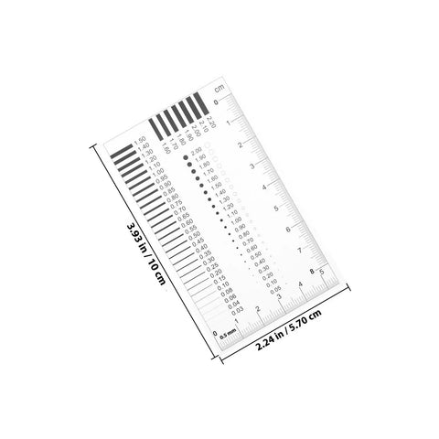 High Precision Measuring Ruler for Crack Width and Diameter Defect Detection in Work Sites, shows detailed gauge lines.
