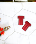 8 Pack Aluminum Table Stops With Non-Slip Pads For Woodworking on hexagonal tile surface near tools