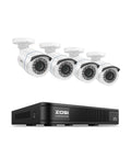 Smart AI Motion Alerts For People And Cars 8 Channel 5MP Lite DVR Kit No HDD Weatherproof 1080p Cameras with DVR box displayed.