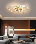 Modern LED Ceiling Light With Dimmable Gold Flush Mount Chandelier Remote Control 6 Ring Acrylic Ceiling Lamp in living room