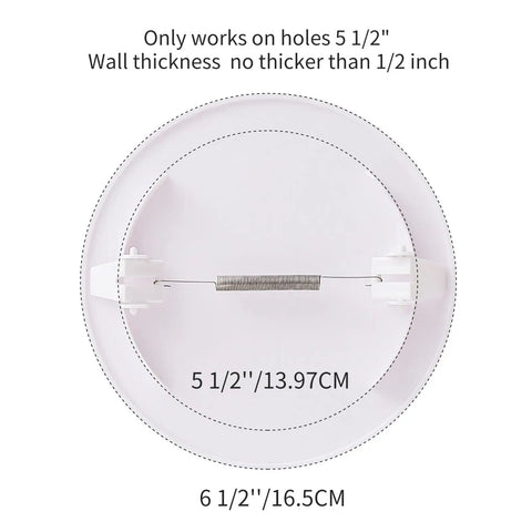 Round White Plastic Access Panels Feature Secure Spring Clips For A Snappy Diy Install Measuring Six Point Five Inches Across