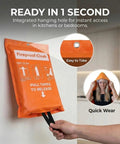 Fireproof Cloak With Clear Visor 1200°F Heat Resistant Fire Escape Cape For Home Use wall-hung in readiness.
