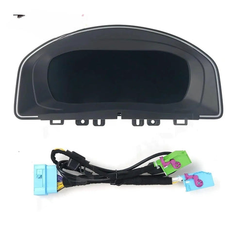 VW Scirocco 2014 12.3 Inch LCD Dashboard Instrument Panel Digital Cluster Upgrade Kit With Smart Gauges Module And Built In Circuit Board For Plug And Play Fit Rock Solid Idle And Smooth Acceleration, black trim and wiring harness