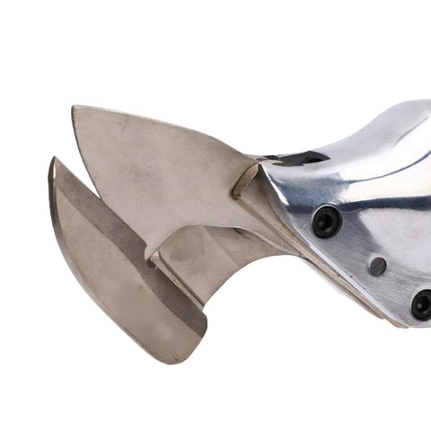 Brushless Cordless Electric Metal Shears With 360 Degree Swivel Head For Cutting Steel Sheet Metal close-up of cutting blades.