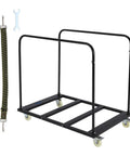 Heavy Duty Panel Cart Dolly With 1500 Lbs Capacity, 36 Inch By 24 Inch Deck, 5 In Swivel Casters, 10 Table Capacity, with strap and wrench