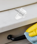 Heavy Duty Cabinet Shelf Pegs Set Of 100 Plastic And Stainless Steel Pins for Kitchen Cabinets No Sharp Edges Easy Install shown with drawer