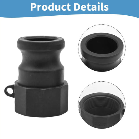 Two Piece Camlock Coupling Kit With External Threads For Industrial Chemical Pipelines Polypropylene Construction Quick Connect Fittings Full Kit Includes Two Connectors And Extra Seals For Fast Easy Attach And Detach Industrial Grade Gear showing detailed view of the coupling threads and connector design
