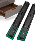 Soft Close Drawer Slides 22 Inch Black Side Mount Heavy Duty Tough As Nails Cabinet Rails With Ball Bearing Full Extension Kitchen Drawer Runners next to open drawer