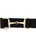 1.5 Inch Elastic Equestrian Belt With Buckle And Leather Key Strap For Horseback Riding Gear Dope Stretch Fit Gold Finish