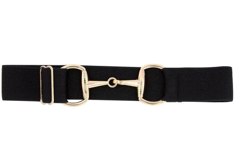 1.5 Inch Elastic Equestrian Belt With Buckle And Leather Key Strap For Horseback Riding Gear Dope Stretch Fit Gold Finish