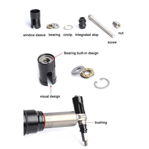 Easy Mountain Bike Repair Tools Bushing Install And Removal Kit with copper sleeve, built-in bearings, and visual design.