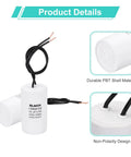 Beefed Up 10uF 450V CBB60 Motor Run Capacitor for single phase motors, air compressors, washers, 2 wire start, white shell