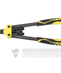 Heavy Duty Rivet Nut Tool Kit With Ergonomic Grip Professional Grade Alloy Steel Hand Tool For Auto Repair And Home DIY Projects That Make Work Super Dope And Easy, yellow handle with mandrels
