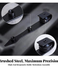 Built Tough Rust Resistant Barn Door Roller Track Kit Premium Two Millimeter Solid Steel Hardware close-up of roller and attachment.