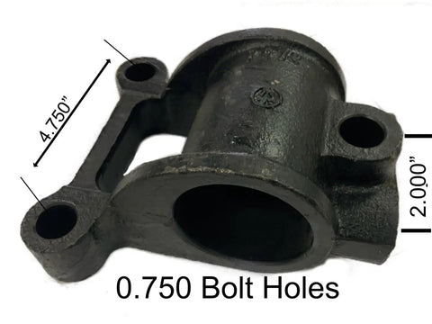 Heavy Duty Four Pack Polyurethane Leaf Spring Housing And Bushing Kit With U Bolts For Peterbilt Air Suspension, side view of component with dimensions.
