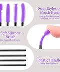 Deep Cleaning Kit For Sewing Machines With Reusable Silicone Bristle Brushes That Reach Every Nook And Cranny, 20 Pack Purple