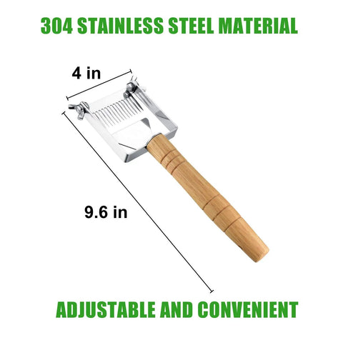 Adjustable Honey Uncapping Fork With Stainless Steel Blade And Wooden Handle For Beekeeping Enthusiasts, Quick Honey Harvest
