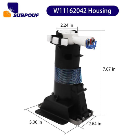 Refrigerator Filter Housing Replacement For Whirlpool Kenmore And Maytag This Compatible W10899414 Part Replaces 4815993 AP6284618 PS12347902 EAP12347902 And Works With W11162042 Models No Fuss Easy Install Leak Free Fit Durable Plastic Construction, 7.67 in tall