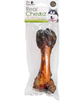 Real Chewz Pork Femur Bone Dog Chew 6 To 8 Inches Oven Baked Single Ingredient All Natural in packaging