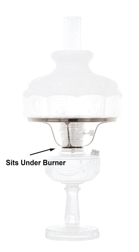 Brass 10 Inch Shade Ring Holder For Aladdin Burners Built Tough Under Burner Tripod Mount Heavy Duty Fits Glass Shades