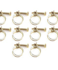 Ten Pieces Stainless Steel Double Wire Hose Clips Adjustable Clamp Set For Water Hose Barb Pipe Fastener Zinc Plated for 16-19mm