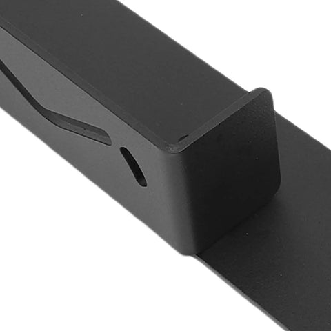 Close-up of Heavy Duty Floor Jack Stand Rack Wall Mount For Garage Organization And Trolley Jack Holder Storage Bracket In High Strength Steel