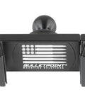 Heavy Duty Dash Mount Cell Phone Holder With Solid Carbon Fiber And Kevlar Arm For Any Smartphone iPhone Android Cradles seen from above.