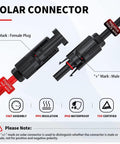 10 AWG Solar Panel Connector Cable With Male And Female Connectors For Solar Generator Inverter And Battery Charger O Ring Adapter Heavy Duty Tinned Copper Wire 105C Rated Insulated And Flexible