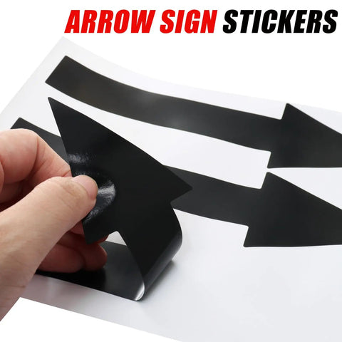 15 Pack Arrow Stickers Black 8x2 Inch Self-Adhesive PVC Decals Waterproof and Tear-Resistant for Directional Signs Great for Indoor Outdoor Use No-Fuss Heavy-Duty Adhesion Residue-Free Removal, black arrow sticker sheet