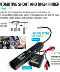 Automotive Wire Tracker Pro with Short and Open Circuit Finder and Cable Toner for DC 6 to 42V Flexible Probe showcasing components.