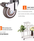 Top Shelf Swivel Casters With Brakes And Slick Nylon Wheels For Flower Stands And Furniture Easy Setup with soft rubber wheels.
