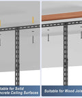 Heavy Duty Overhead Garage Storage Rack System 4x8 Foot Ceiling Organizer Adjustable installation on concrete and wood joists