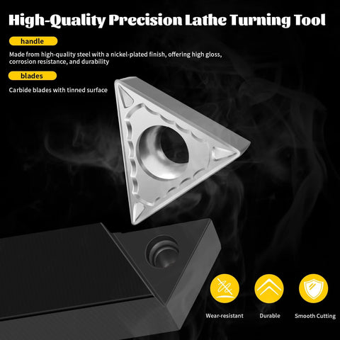 Carbide lathe cutting tool bits kit, 5 sets of 3/8-inch bits, indexable turning tool, Amazon brand
