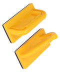 Two Pack Push Block Set With Non Slip Grip For Woodworking Table Saw And Router Table Enhanced Control Padded Base For Easy Material Handling Safe Precise Cuts Durable Construction For Pros And Hobbyists, showing top view of yellow blocks