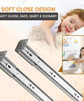 Heavy Duty 22 Inch Drawer Slides Pack Of 4 Full Extension Rails With 46mm Side Mount Ball Bearings, Zinc Plated Steel
