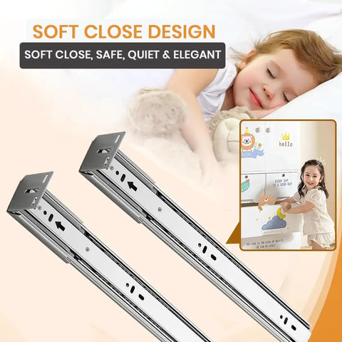 Heavy Duty 22 Inch Drawer Slides Pack Of 4 Full Extension Rails With 46mm Side Mount Ball Bearings, Zinc Plated Steel