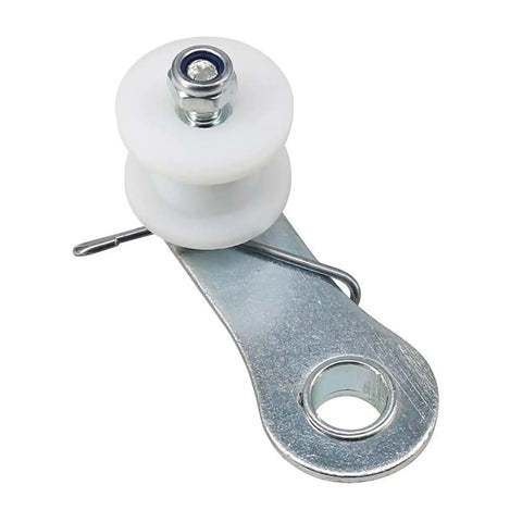 Top Notch Chain Tensioner Spring Roller Slider Guide Adjuster Wheel Pulley Kit For Dirt Pit Bike Moto ATV Quad Scooter Easy Install Super Durable Quality Replacement Parts That Make Your Ride Smooth And Rock Solid. White nylon roller with steel bracket and bolt