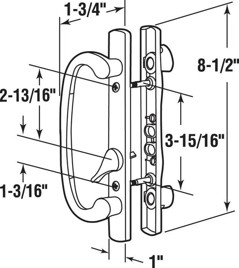 Swap Out Your Old Sliding Patio Door Handles Super Fast With This Mortise Style Brass Non Keyed Set With Dimensions